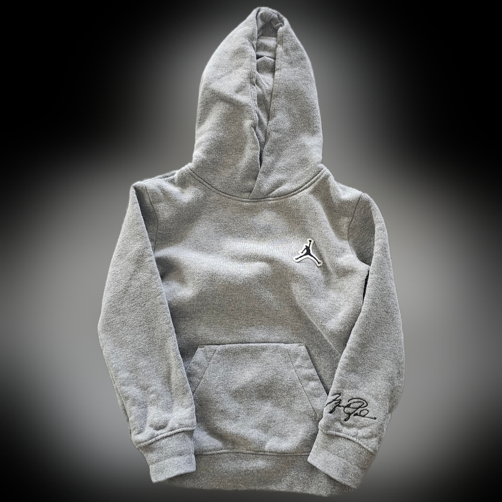 JORDAN Gray Hoodie with Embroidered Logo